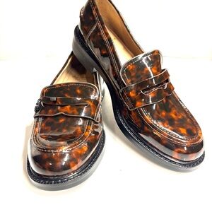 Sam Edelman Women's Colin Tailored Penny Loafer Tortoise Shell Shoes Size 7